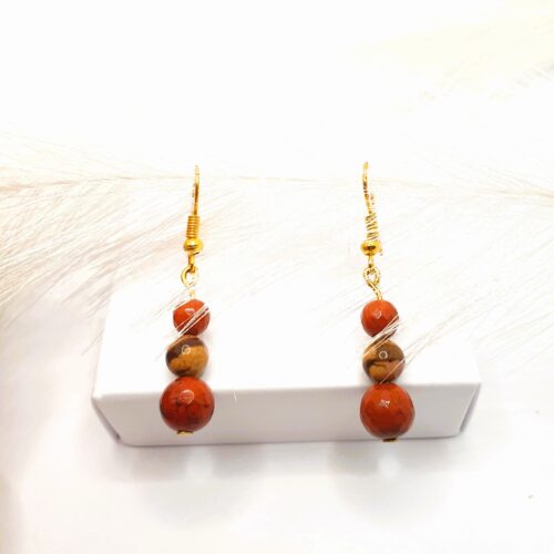 Jesienne kolczyki jaspisowe