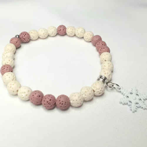 Bransoletka do aromaterapii z naturalnych kamieni lawy wulkanicznej