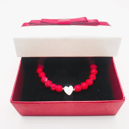 Bransoletka do aromaterapii Love Lava - czerwona