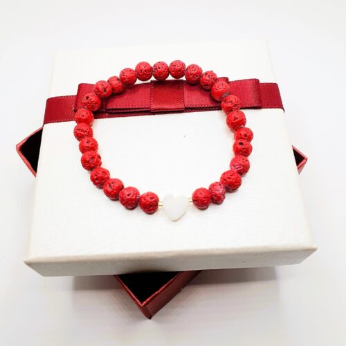 Bransoletka do aromaterapii Love Lava – czerwona 2