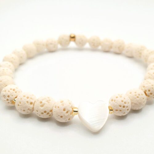 Bransoletka do aromaterapii Love Lava – kremowa 2