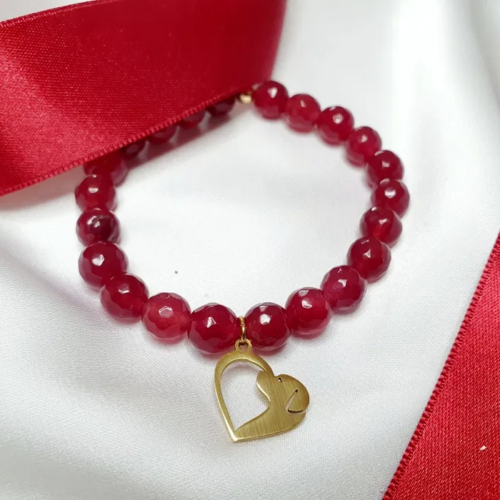 Bransoletka Love Piesek - bransoletka z naturalnych rubinów